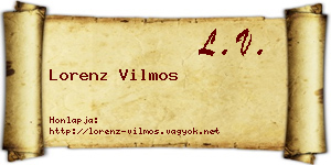 Lorenz Vilmos névjegykártya